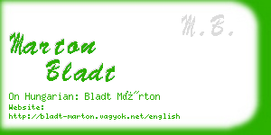 marton bladt business card